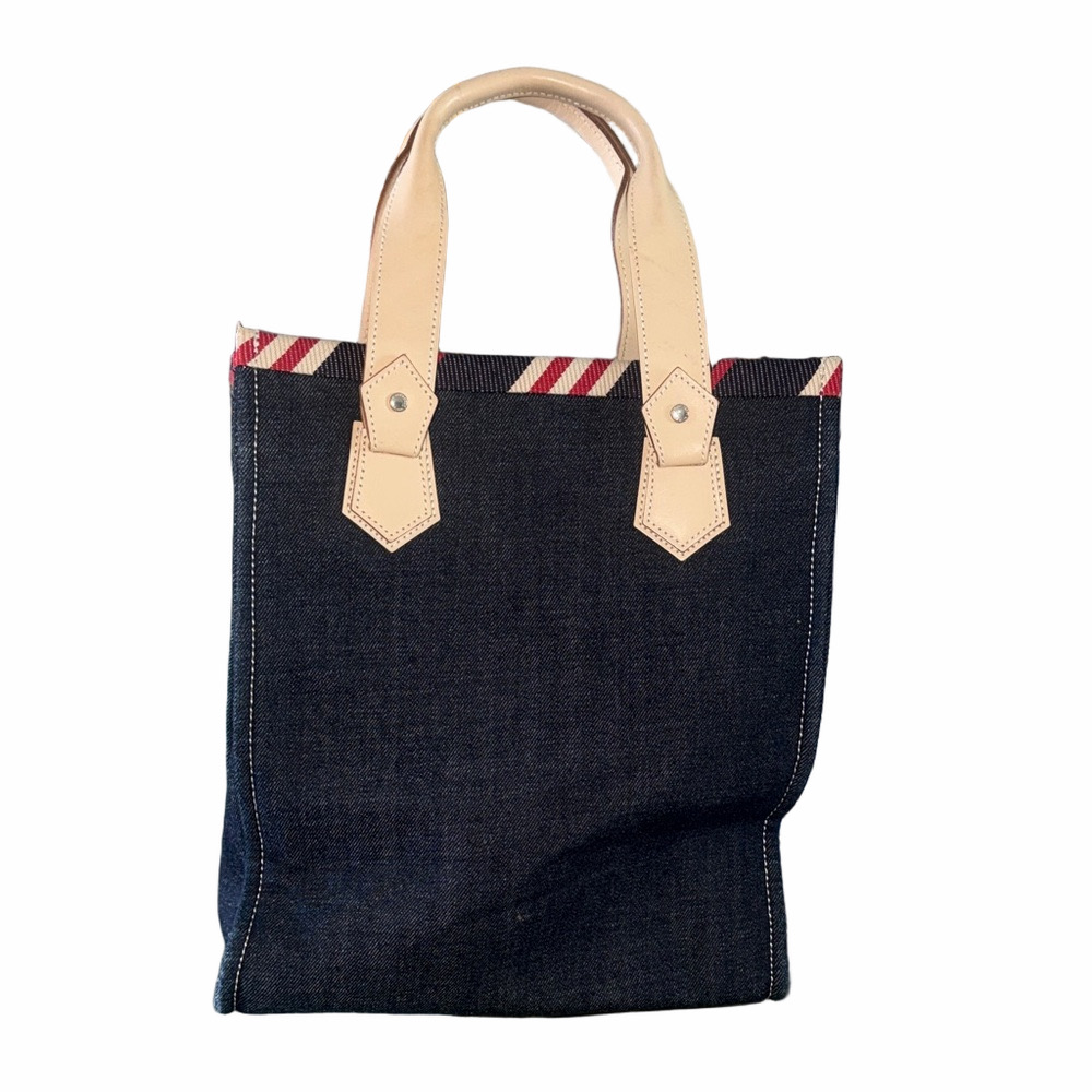 💯 Burberry Navy Tote with Red and Cream Accents  Blue Label